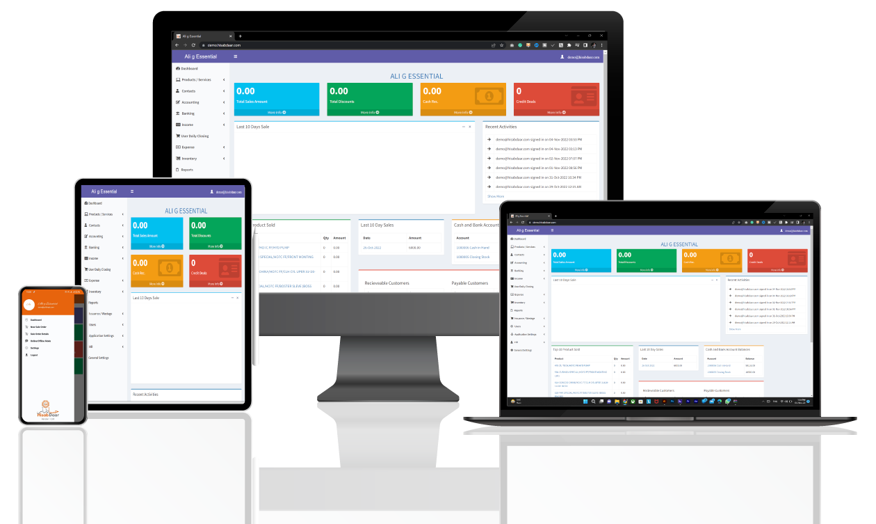 Hisabdaar Enterprise software dashboard